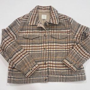NWOT Joie Plaid Flannel Fleece Shirt Jacket Shacket Coat - X-Large XL